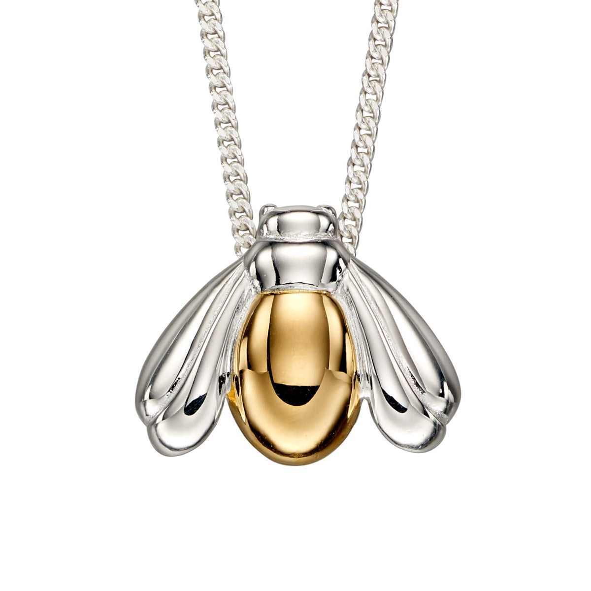Gecko Jewellery Small Bee Pendant – Sterling Silver Plated Necklace