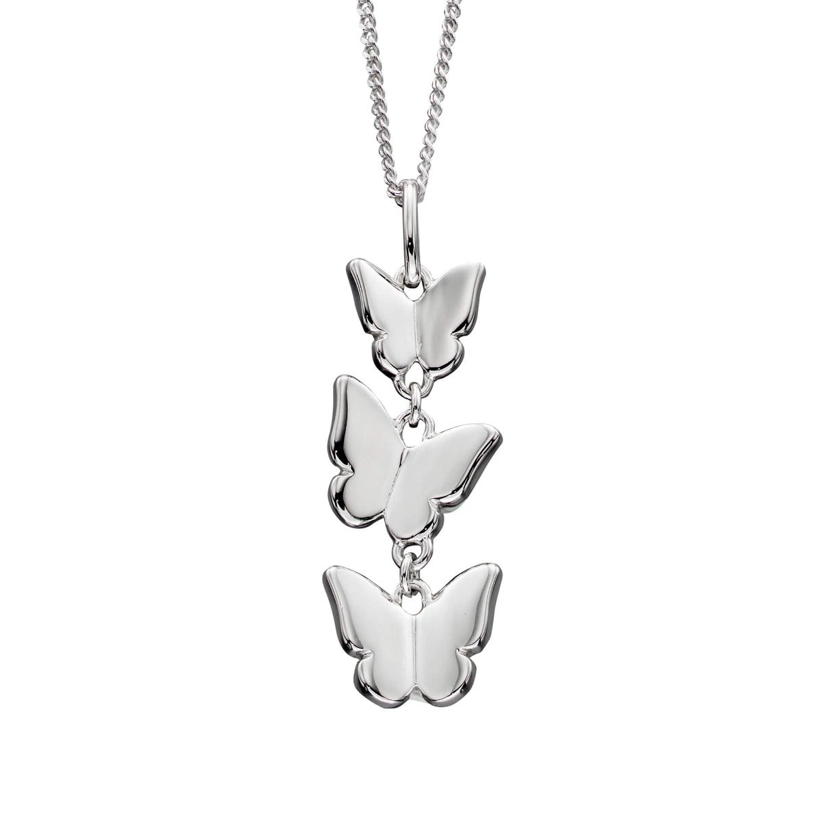 Beginnings Sterling Silver Triple Butterfly Pendant – Gecko Jewellery