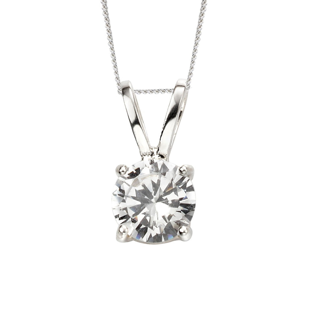 Beginnings 925 Sterling Silver Double Bail Cubic Zirconia Pendant