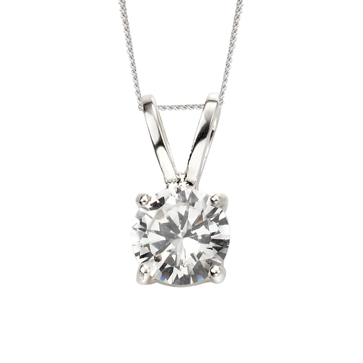 Beginnings 925 Sterling Silver Double Bail Cubic Zirconia Pendant