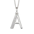 Gecko Jewellery Sterling Silver Initial Pendant with Cubic Zirconia