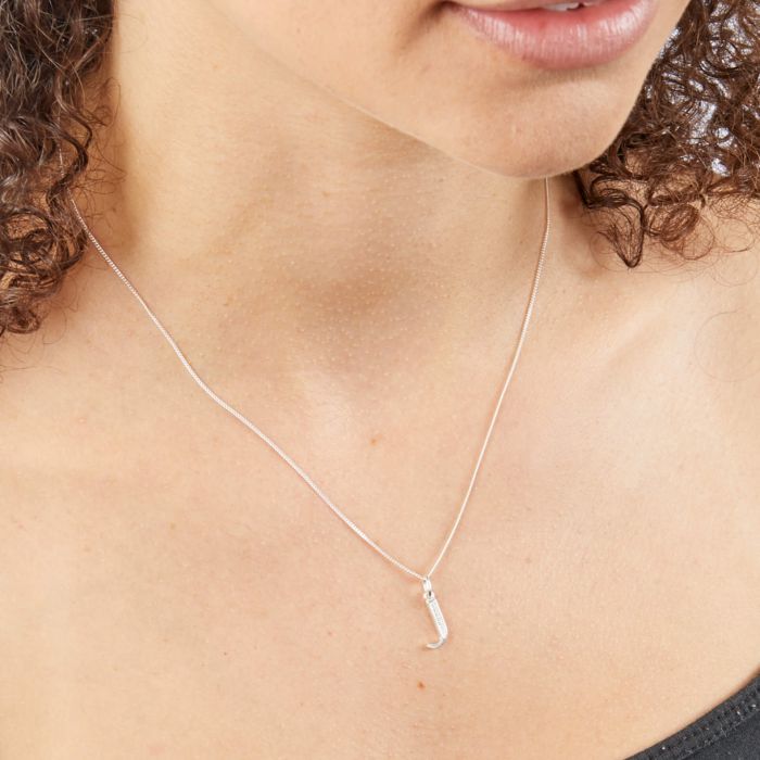Gecko Jewellery Sterling Silver Initial Pendant with Cubic Zirconia