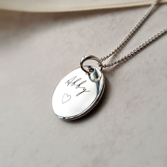 Gecko Jewellery 12mm Round Tag Pendant | Engravable Sterling Silver