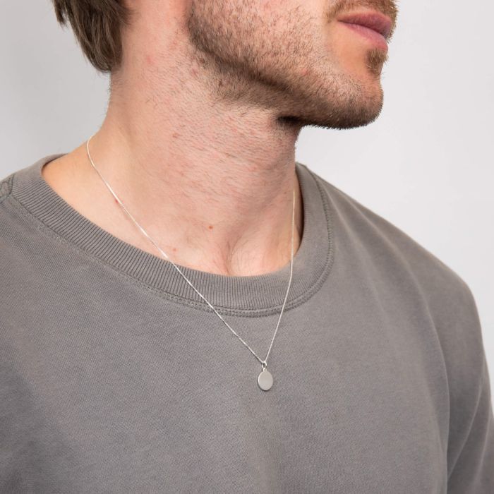 Gecko Jewellery 12mm Round Tag Pendant | Engravable Sterling Silver