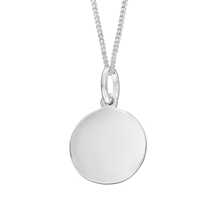 Gecko Jewellery 12mm Round Tag Pendant | Engravable Sterling Silver