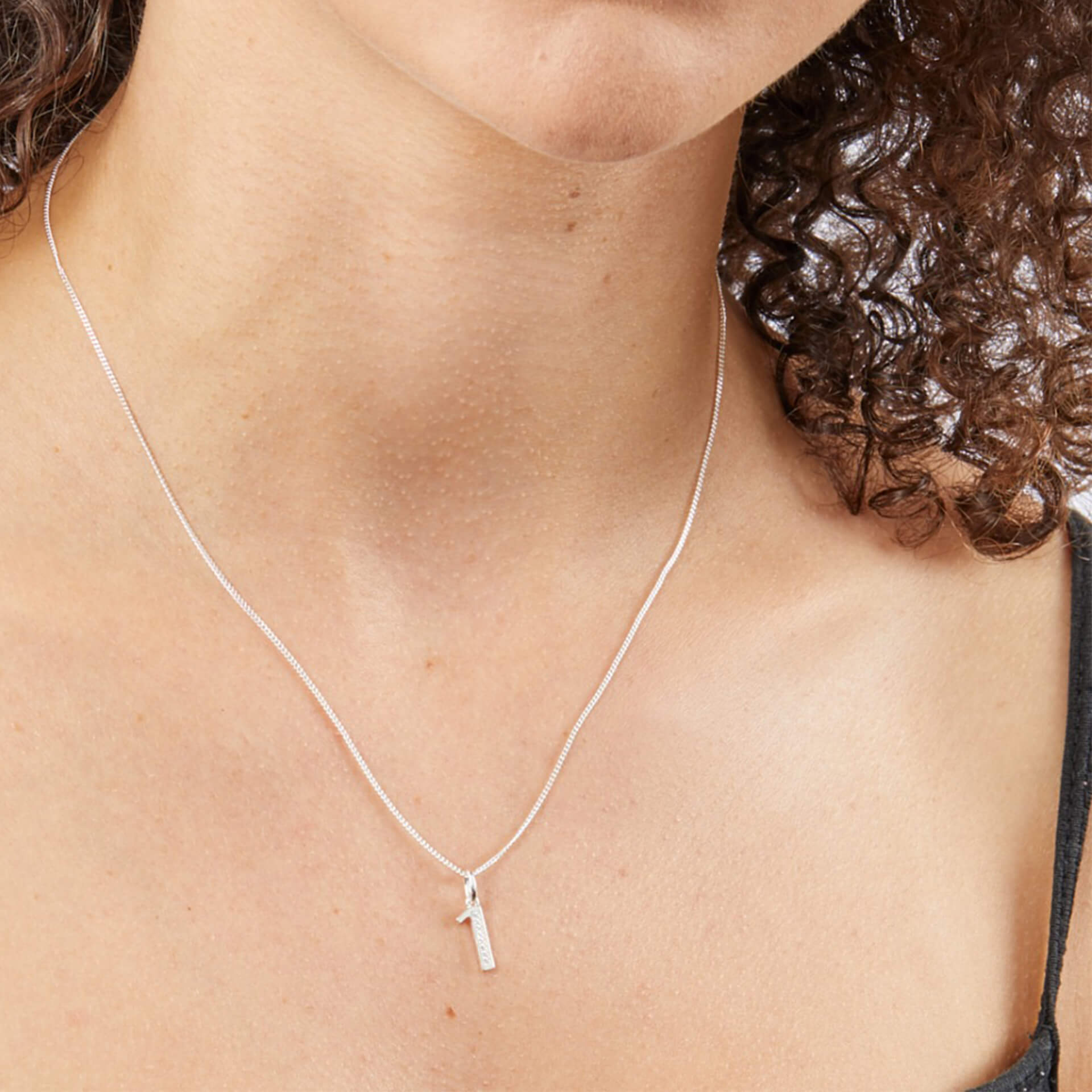 Gecko Jewellery Sterling Silver Number Pendant with Cubic Zirconia