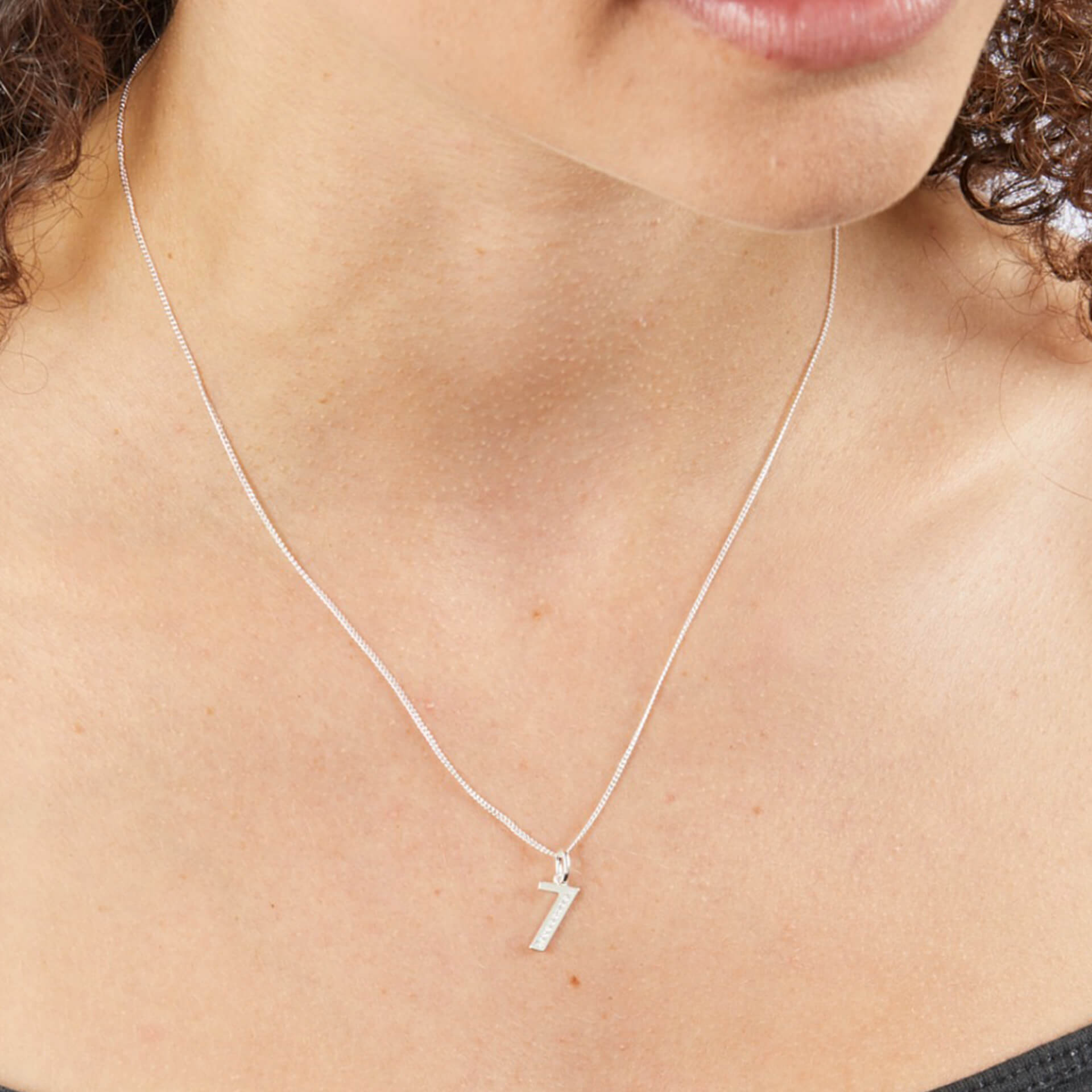 Gecko Jewellery Sterling Silver Number Pendant with Cubic Zirconia