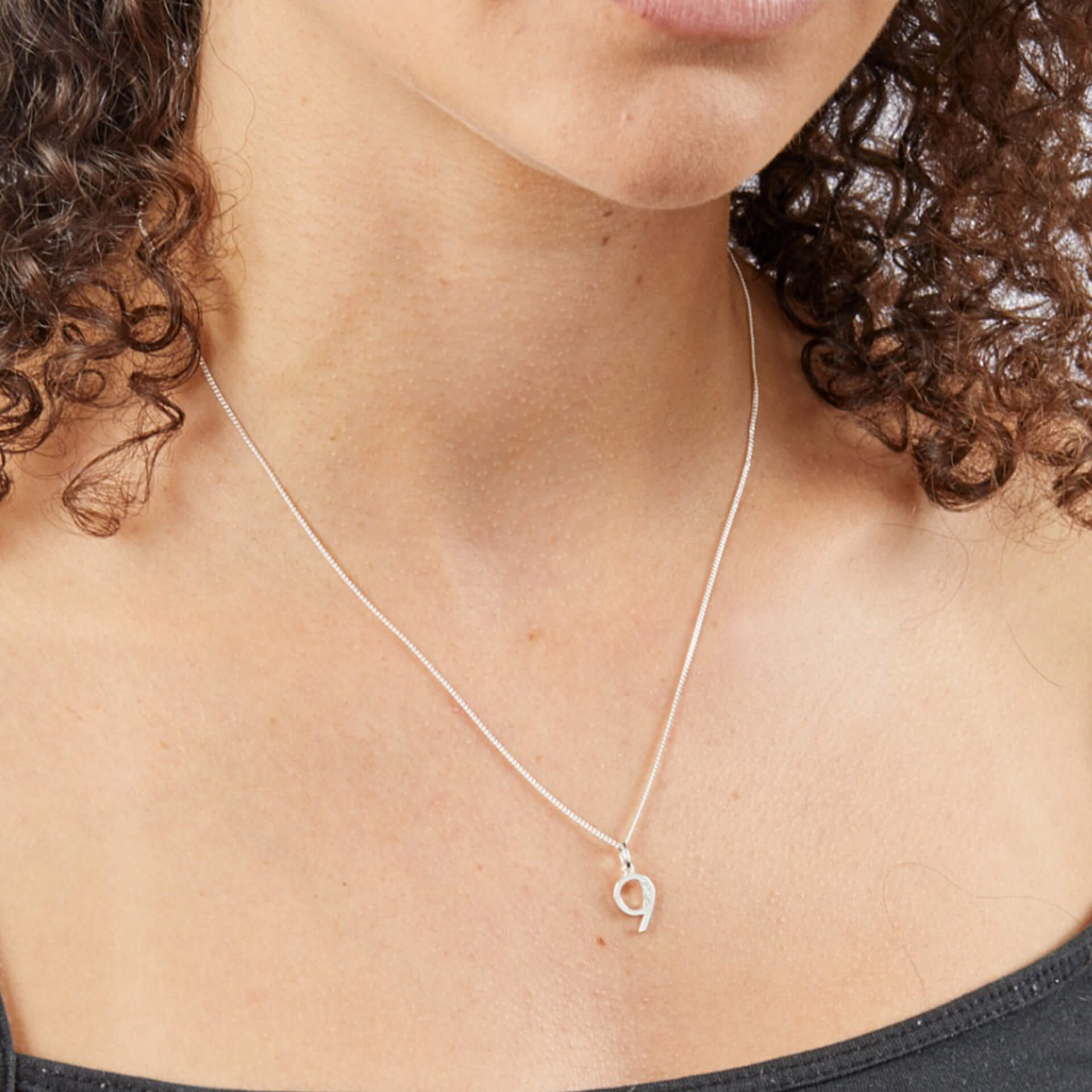 Gecko Jewellery Sterling Silver Number Pendant with Cubic Zirconia