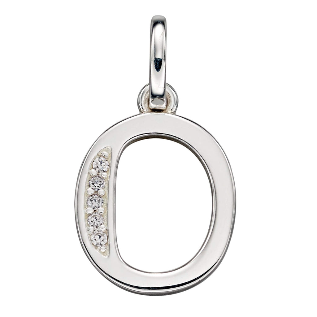 Gecko Jewellery Sterling Silver Number Pendant with Cubic Zirconia