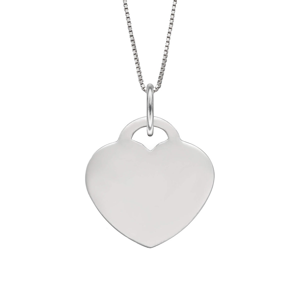 Gecko Jewellery Engravable Heart Pendant | 18mm Sterling Silver Charm