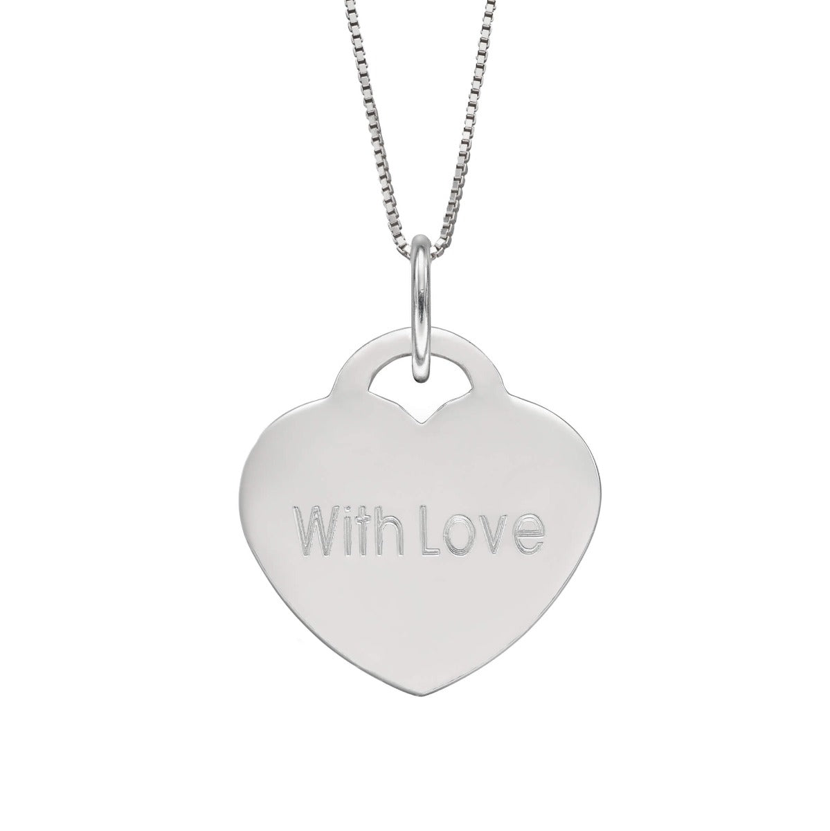 Gecko Jewellery Engravable Heart Pendant | 18mm Sterling Silver Charm