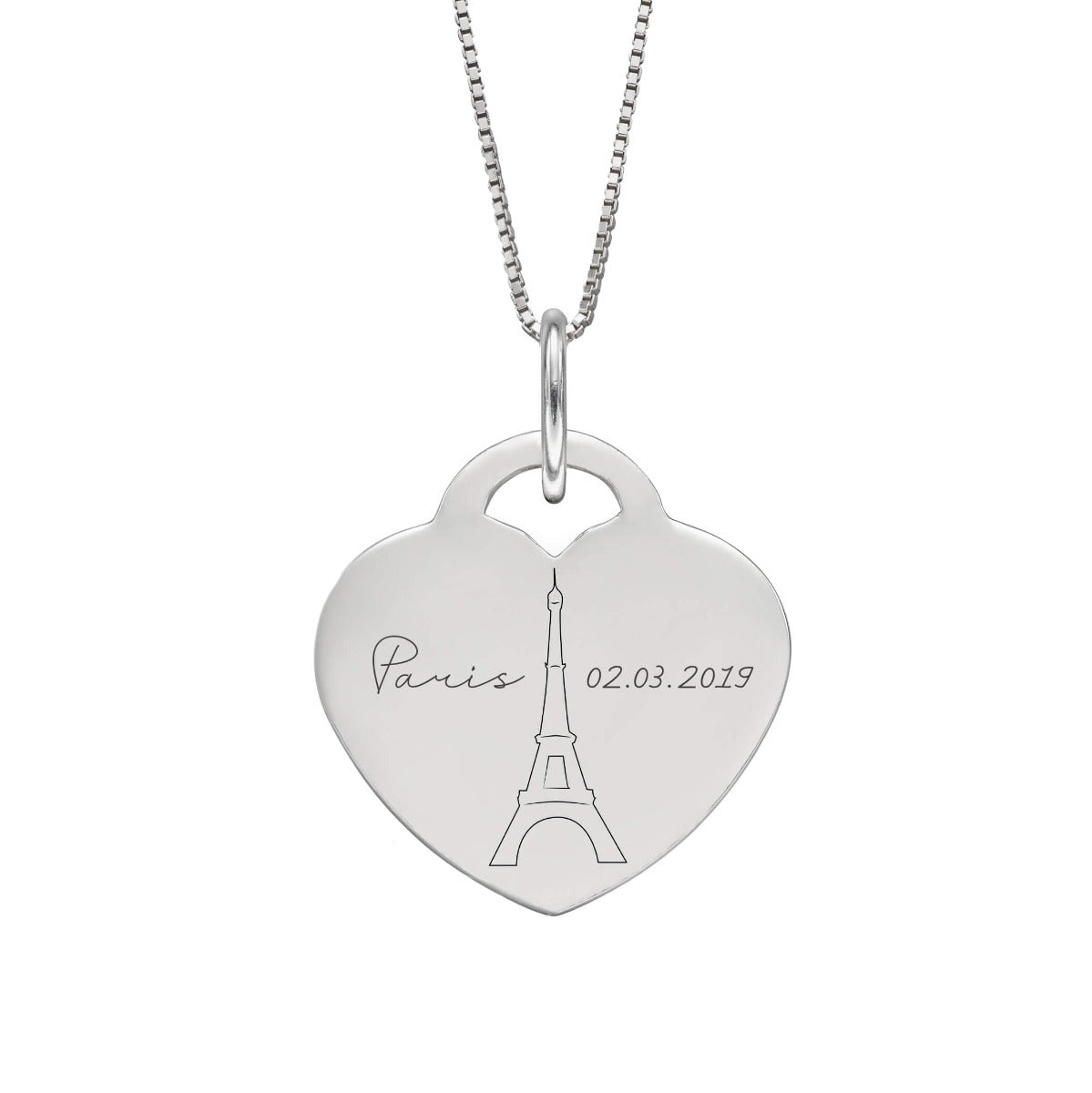 Gecko Jewellery Engravable Heart Pendant | 18mm Sterling Silver Charm