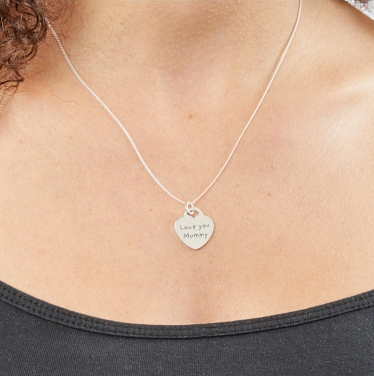 Gecko Jewellery Engravable Heart Pendant | 18mm Sterling Silver Charm