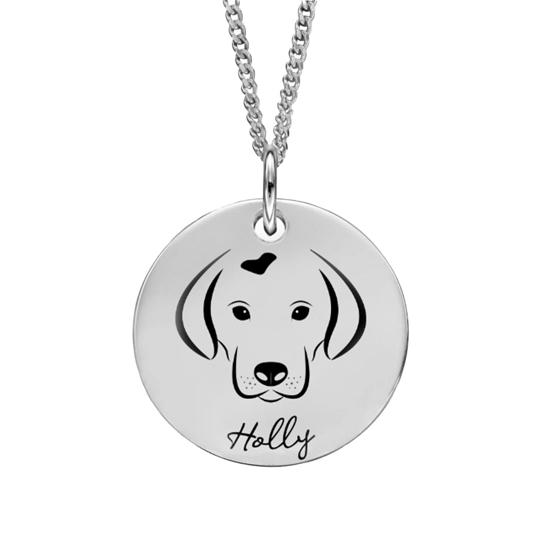 Beginnings Sterling Silver 18mm Large Engravable Disc Pendant Necklace