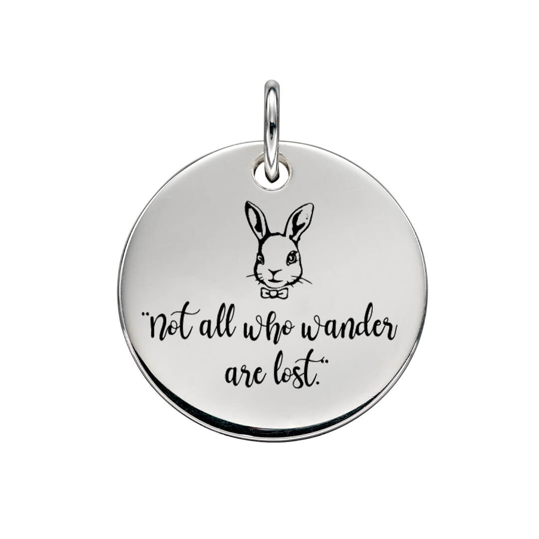 Beginnings Sterling Silver 18mm Large Engravable Disc Pendant Necklace