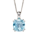 Gecko Jewellery Sterling Silver Cushion Pendant with Semi-Precious Stone