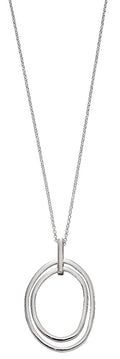 Gecko Jewellery Organic Double Link Pendant – Polished Sterling Silver