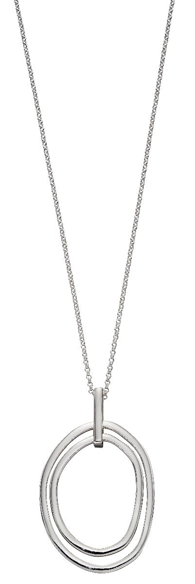 Gecko Jewellery Organic Double Link Pendant – Polished Sterling Silver