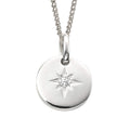Gecko Jewellery Sterling Silver Star Disc Pendant with Cubic Zirconia