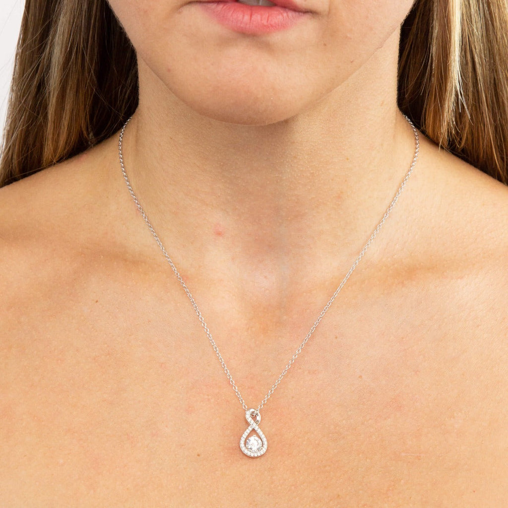 Gecko Jewellery Infinity Pendant – Sterling Silver Cubic Zirconia Necklace