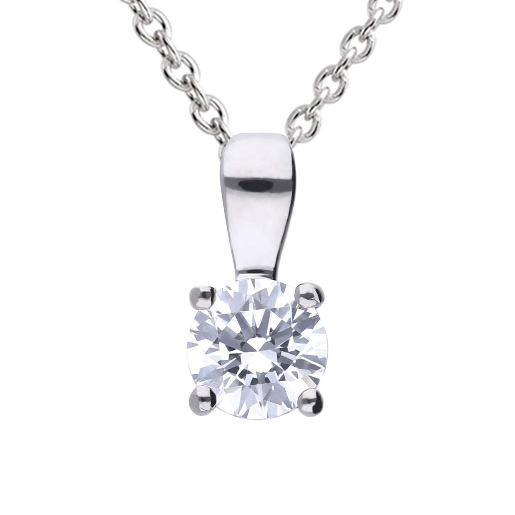 Gecko Jewellery Sterling Silver Four Claw Solitaire Zirconia Pendant