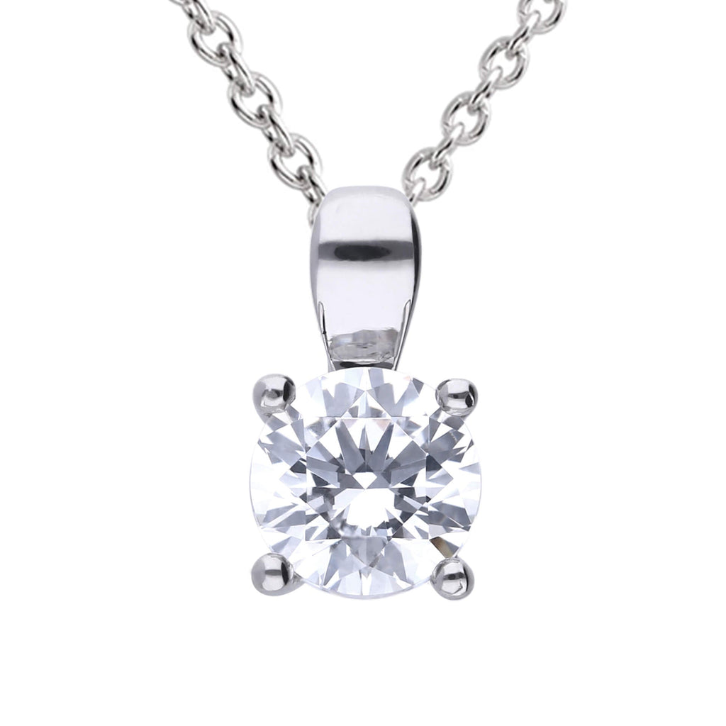 Gecko Jewellery Sterling Silver Four Claw Solitaire Zirconia Pendant