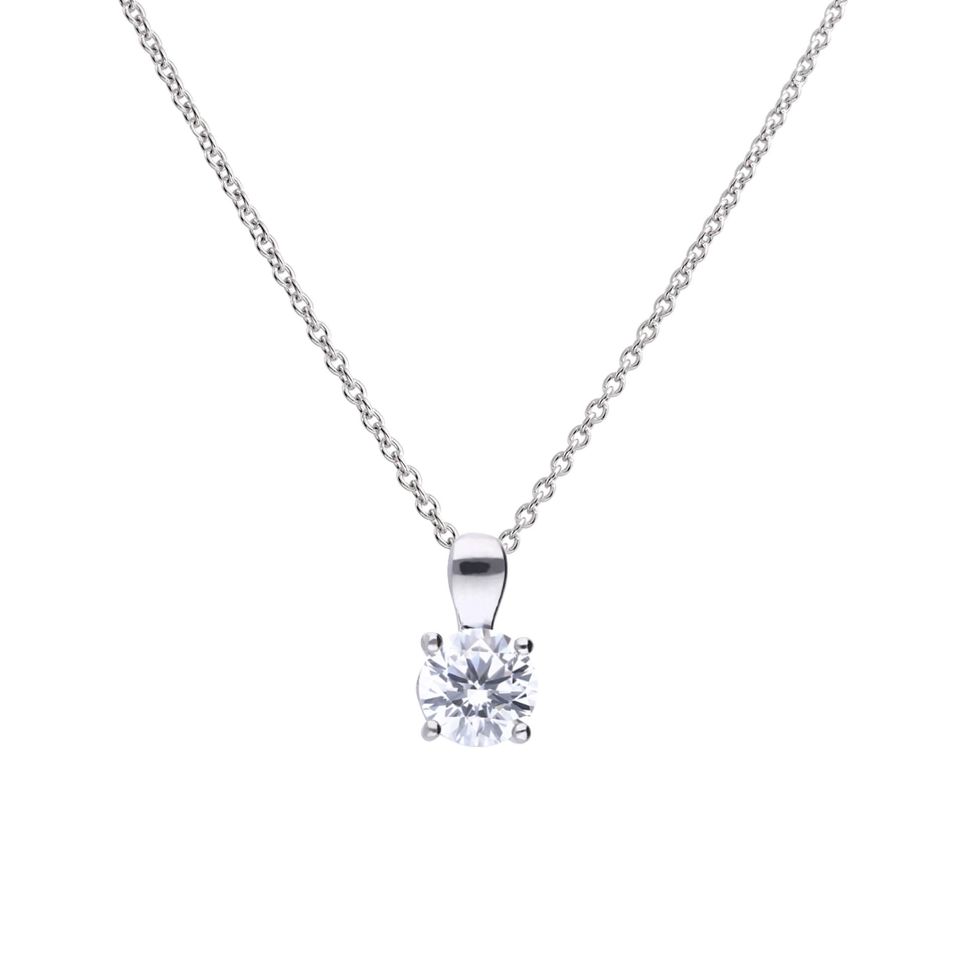 Gecko Jewellery Sterling Silver Four Claw Solitaire Zirconia Pendant
