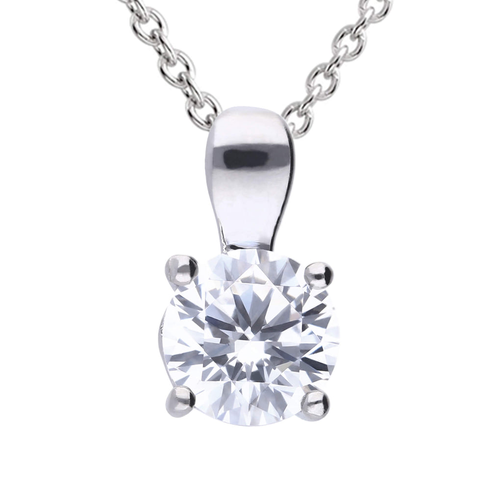 Gecko Jewellery Sterling Silver Four Claw Solitaire Zirconia Pendant