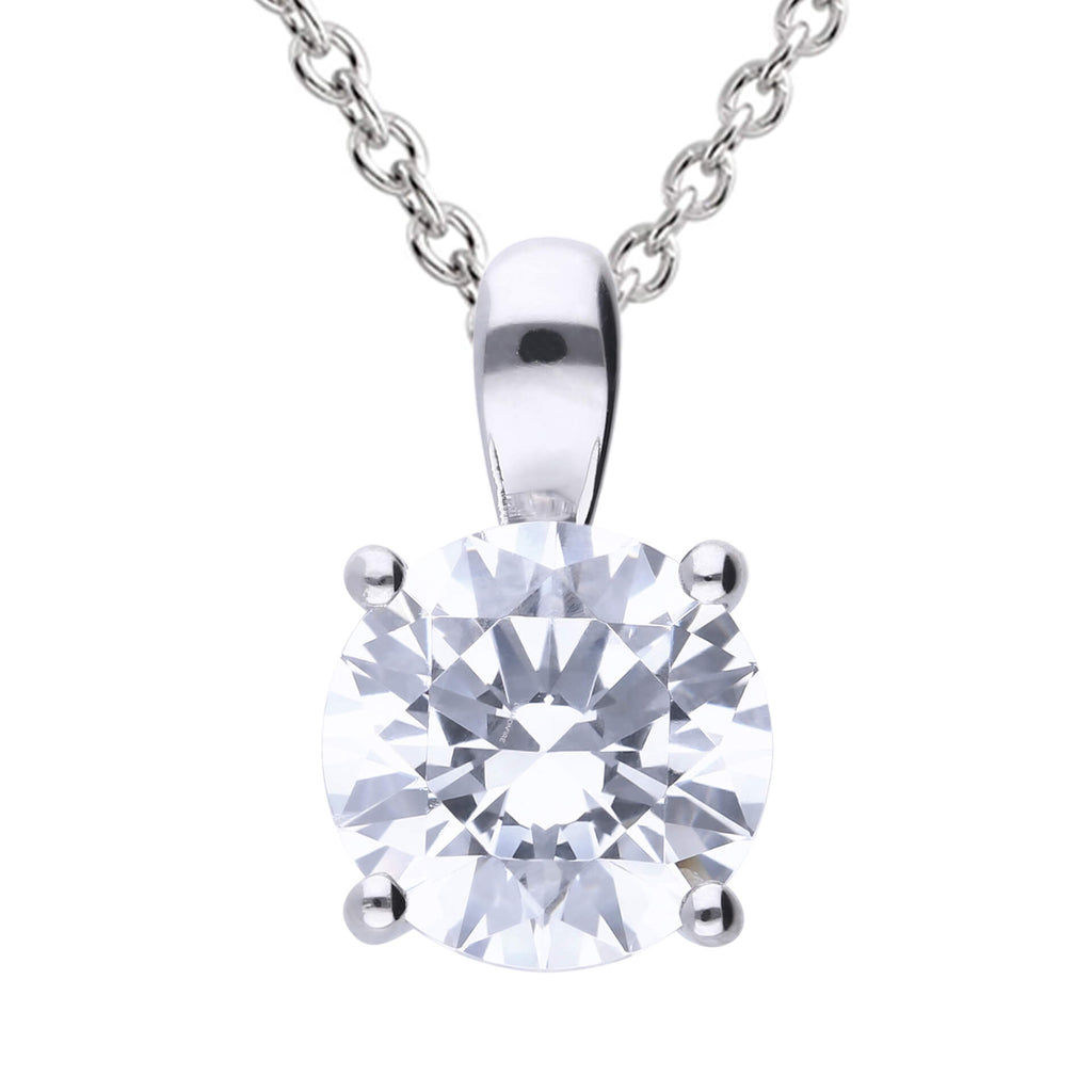Gecko Jewellery Sterling Silver Four Claw Solitaire Zirconia Pendant