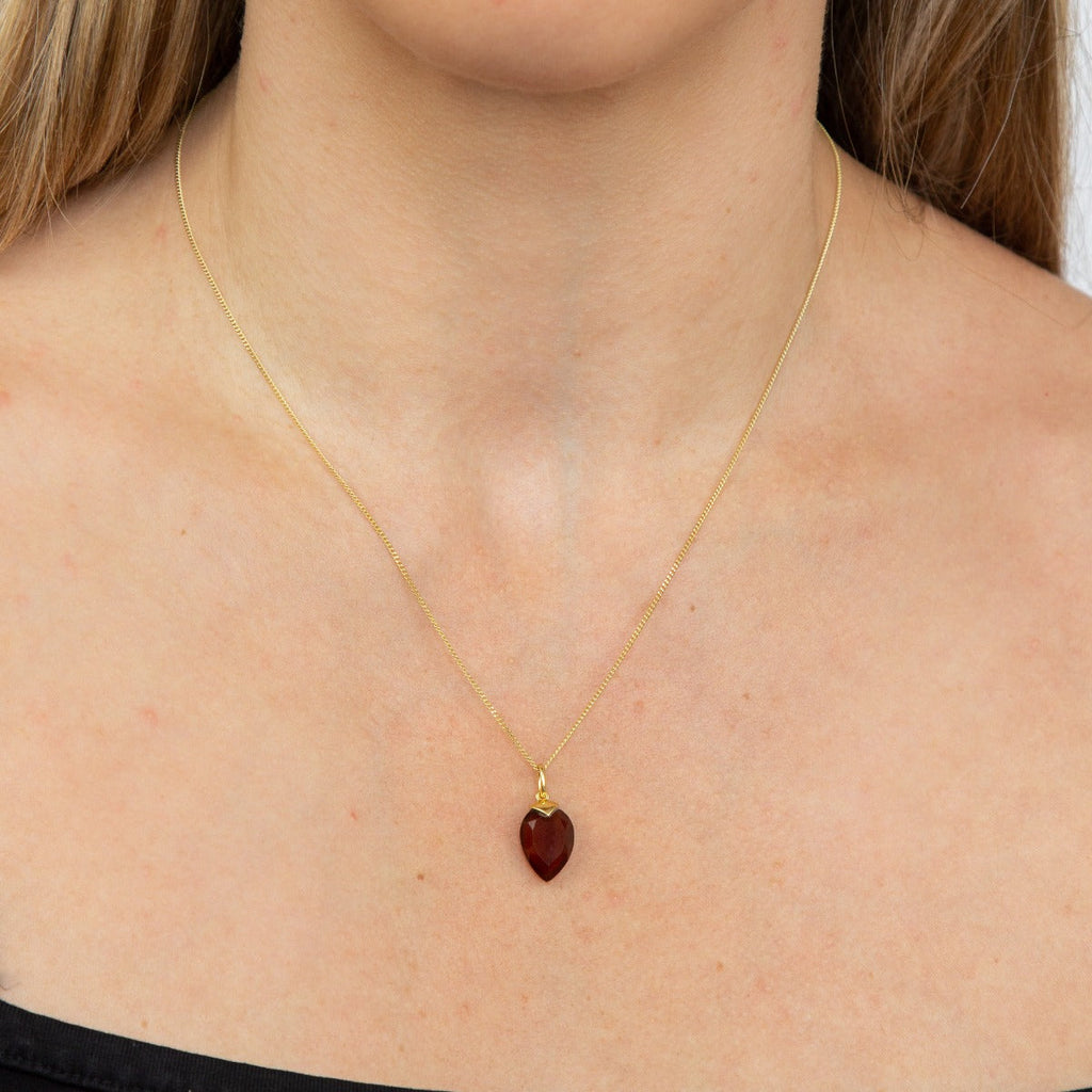 Gecko Jewellery Chalcedony Birthstone Pendant – Gold Plated Silver Charm