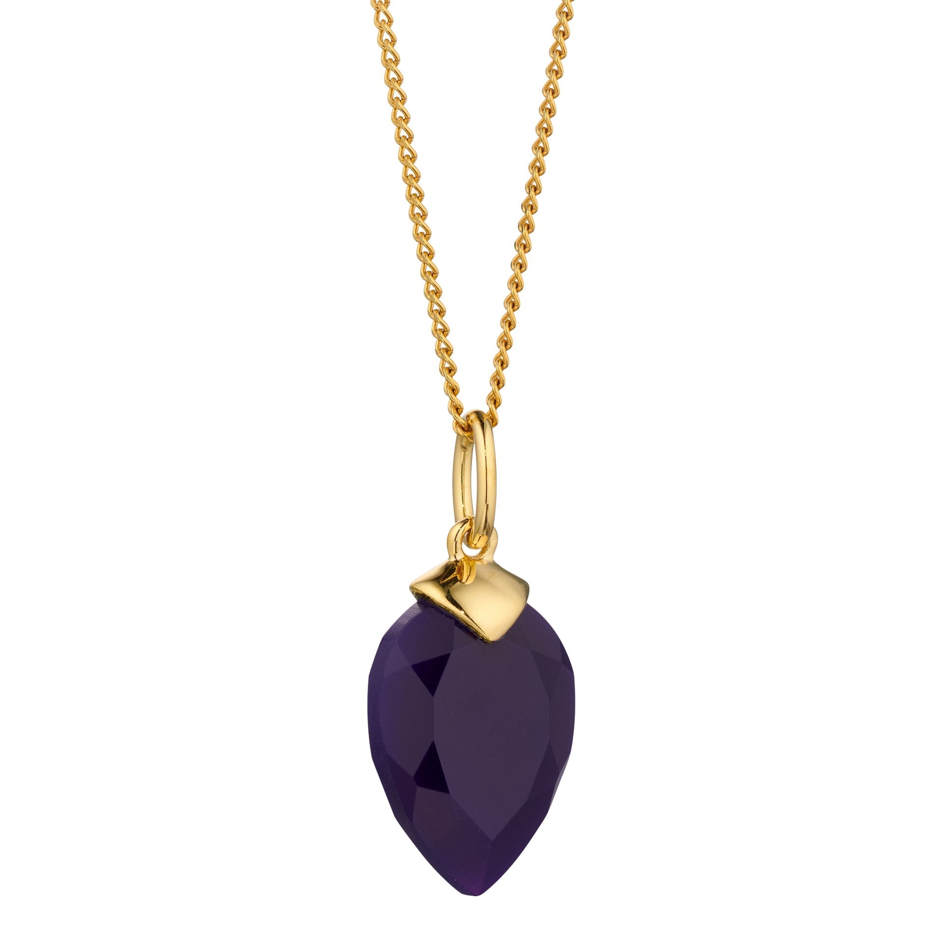 Gecko Jewellery Chalcedony Birthstone Pendant – Gold Plated Silver Charm