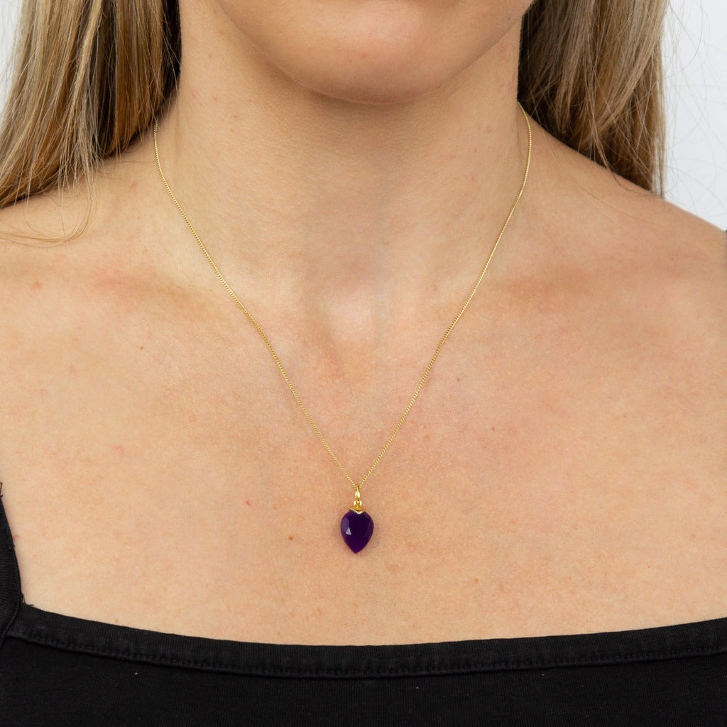 Gecko Jewellery Chalcedony Birthstone Pendant – Gold Plated Silver Charm