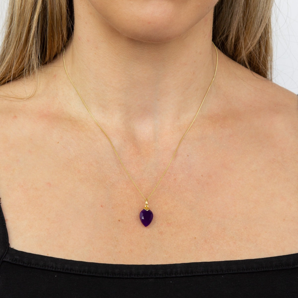 Gecko Jewellery Chalcedony Birthstone Pendant – Gold Plated Silver Charm