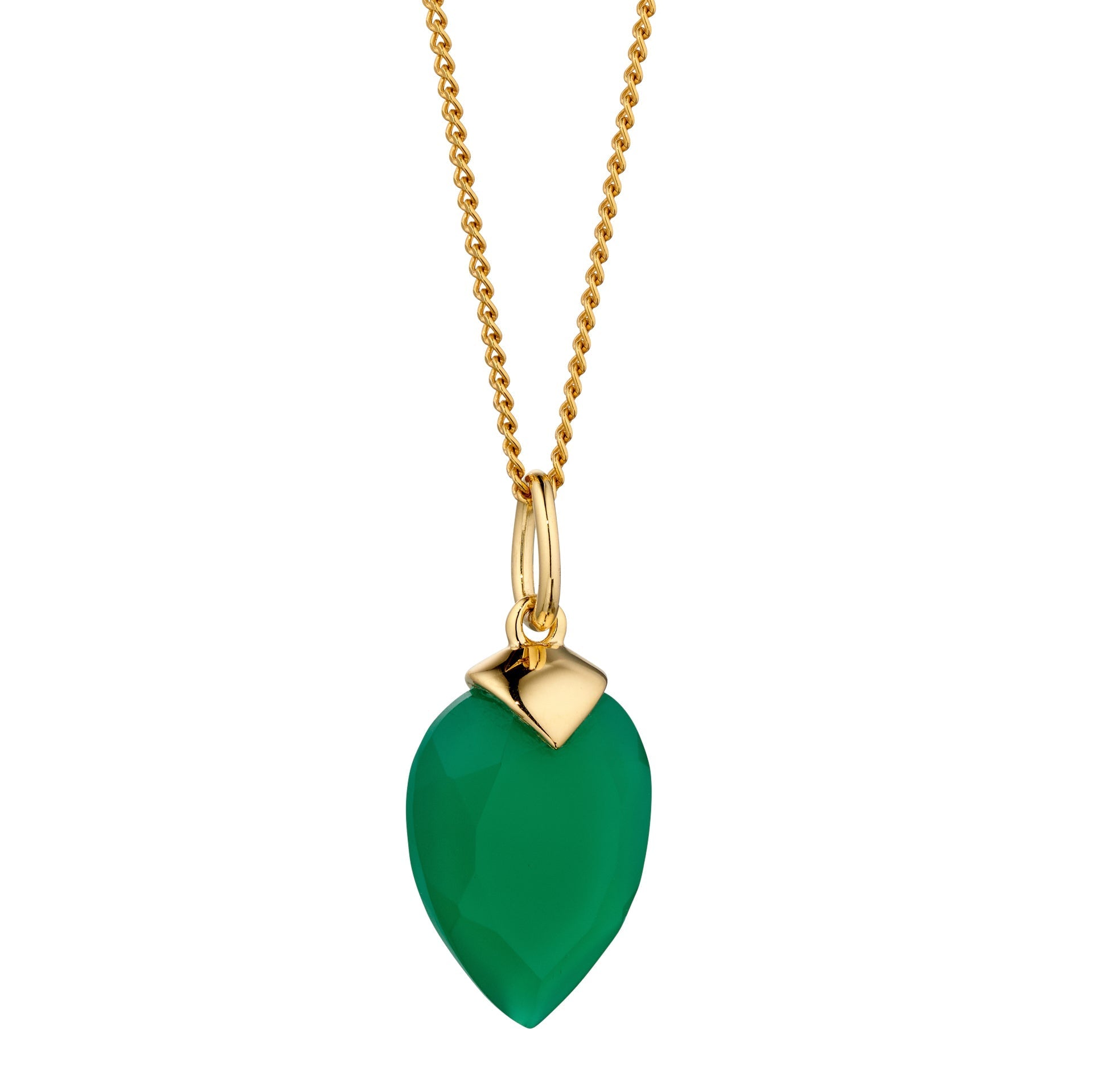 Gecko Jewellery Chalcedony Birthstone Pendant – Gold Plated Silver Charm