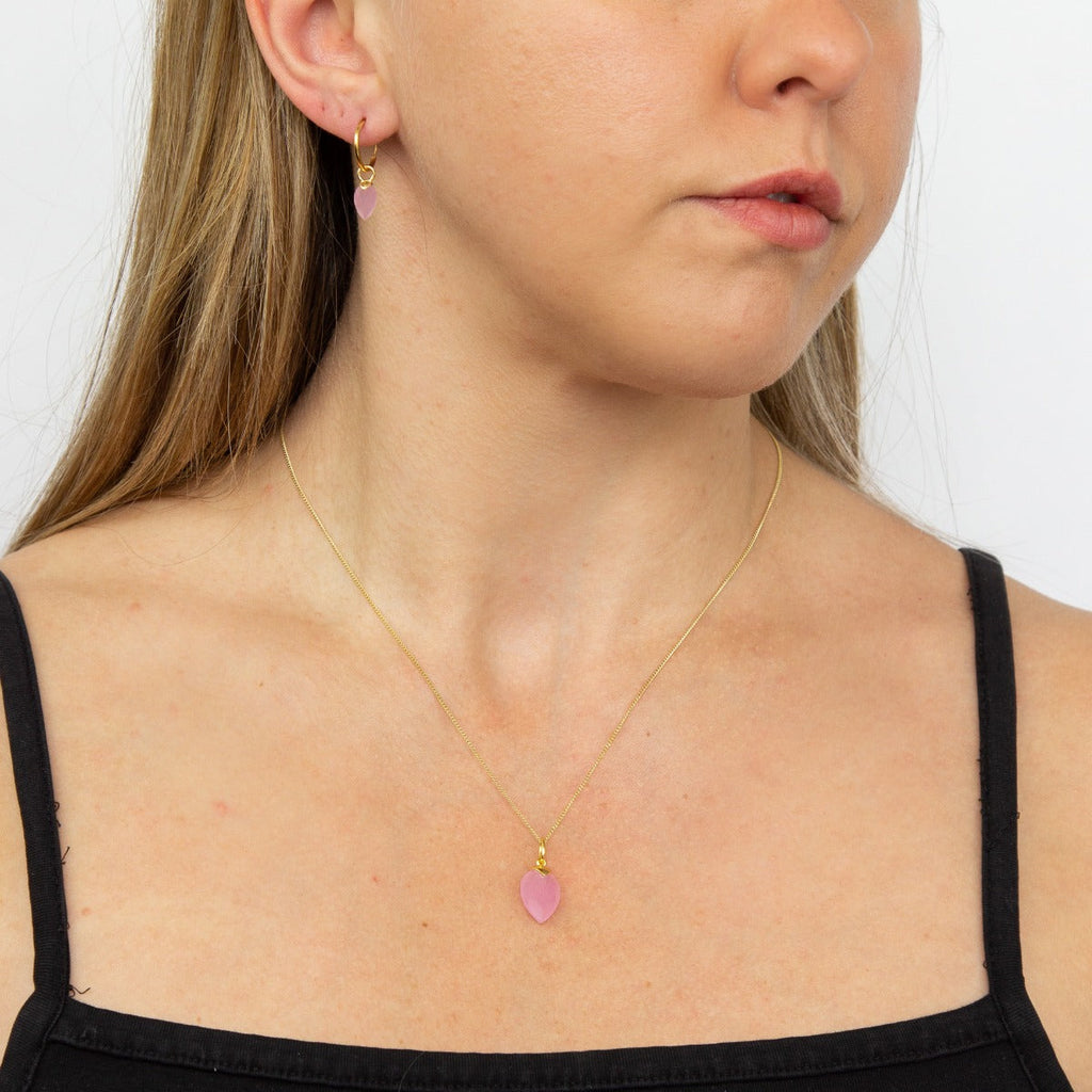 Gecko Jewellery Chalcedony Birthstone Pendant – Gold Plated Silver Charm