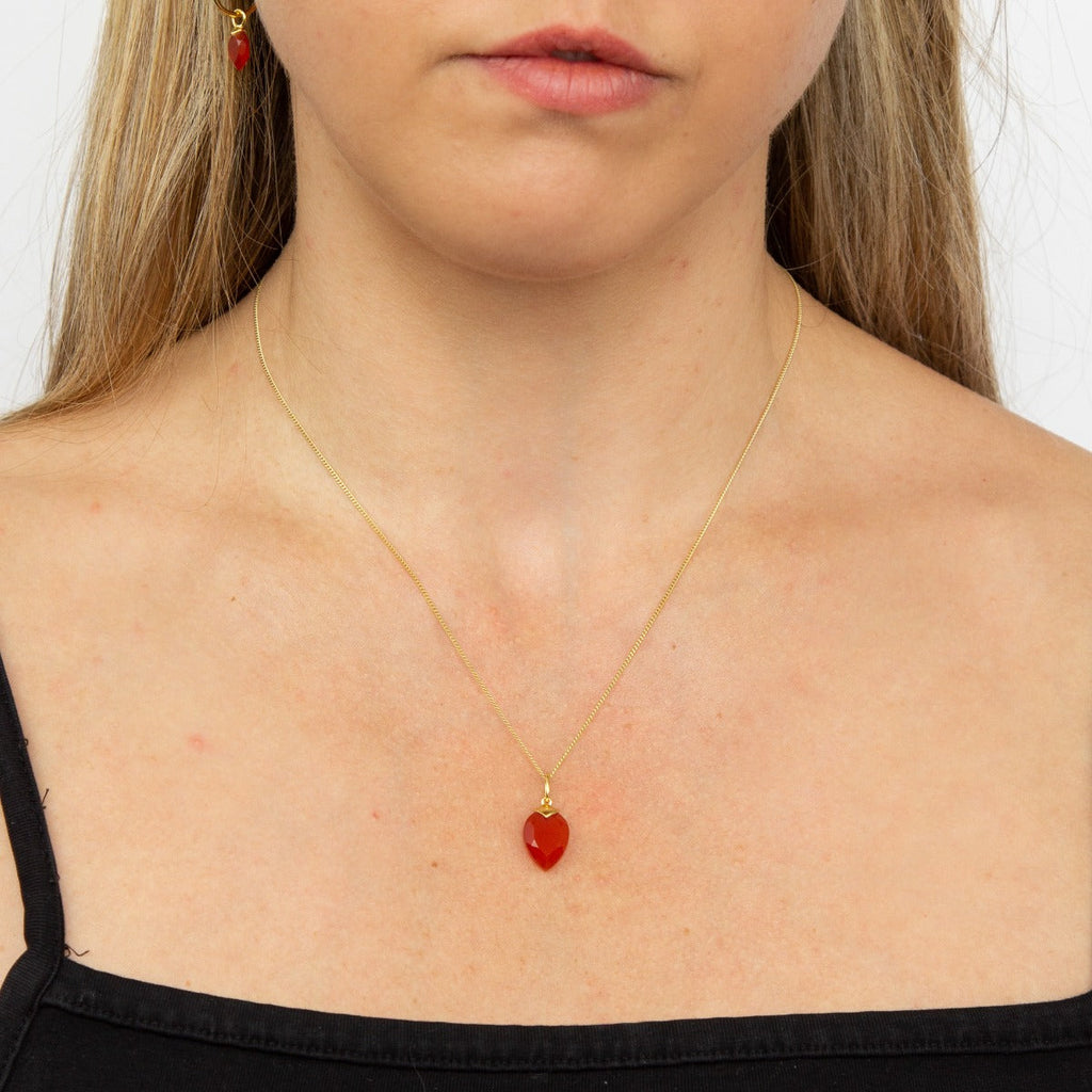 Gecko Jewellery Chalcedony Birthstone Pendant – Gold Plated Silver Charm