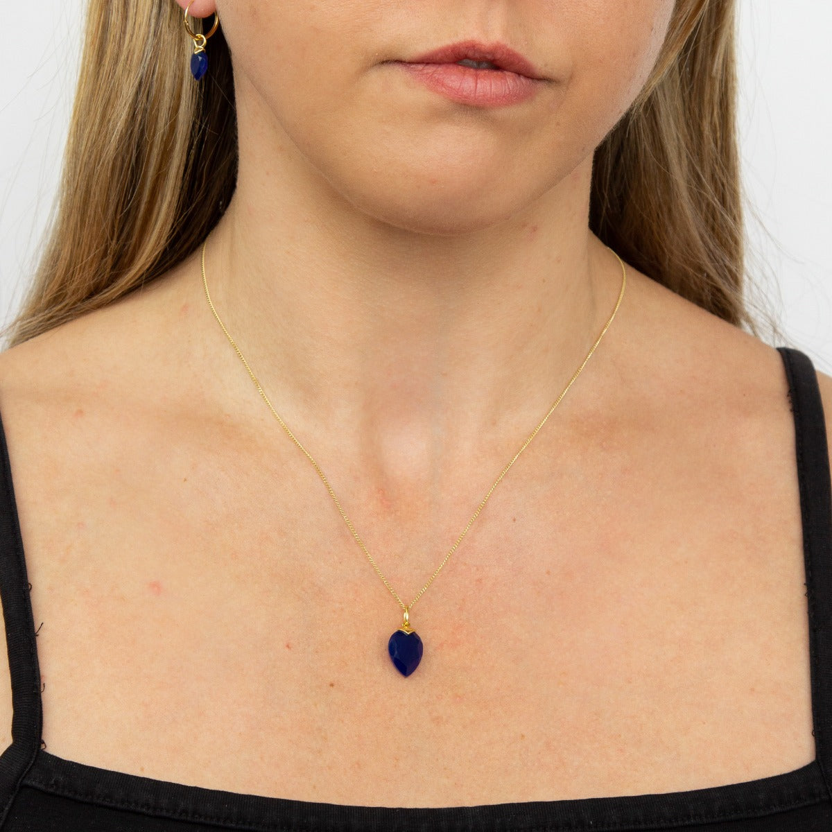 Gecko Jewellery Chalcedony Birthstone Pendant – Gold Plated Silver Charm