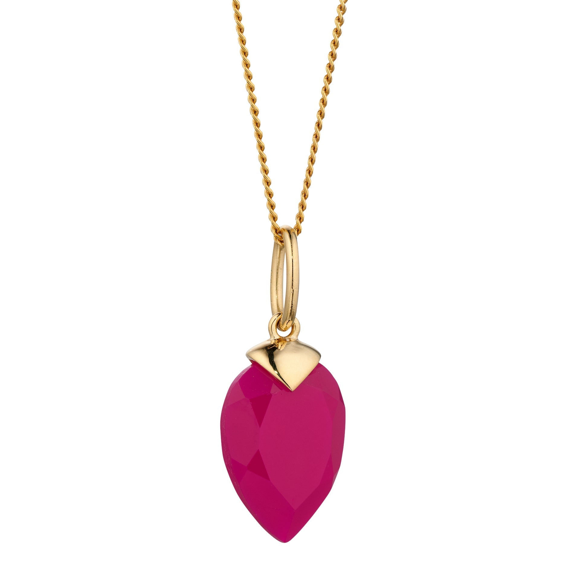 Gecko Jewellery Chalcedony Birthstone Pendant – Gold Plated Silver Charm