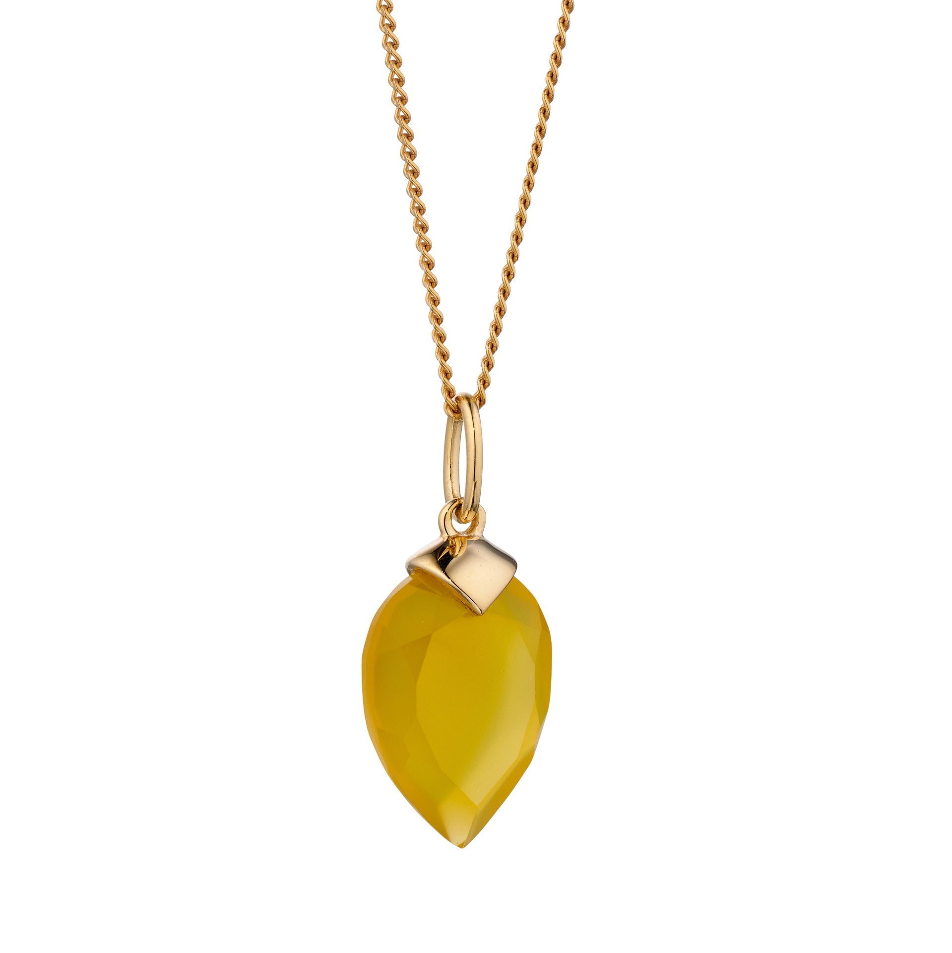 Gecko Jewellery Chalcedony Birthstone Pendant – Gold Plated Silver Charm