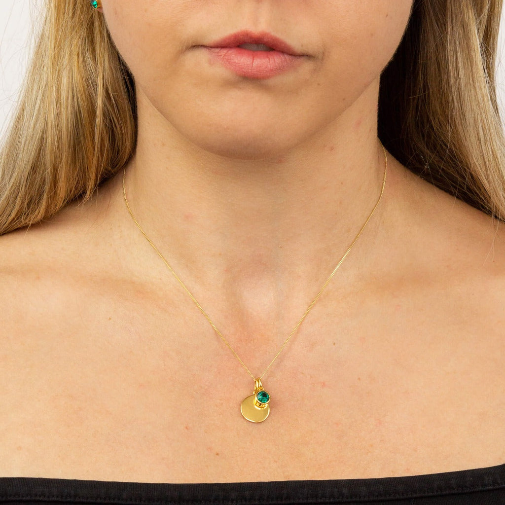 Crystal Birthstone Charm – Sterling Silver Pendant by Gecko Jewellery