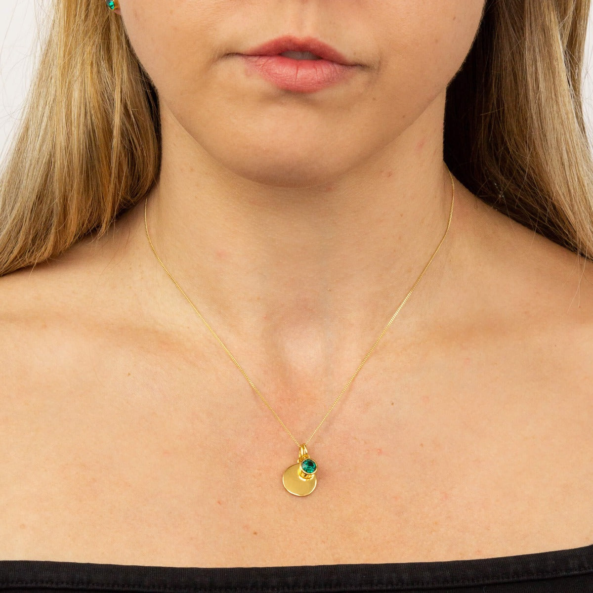 Crystal Birthstone Charm – Sterling Silver Pendant by Gecko Jewellery