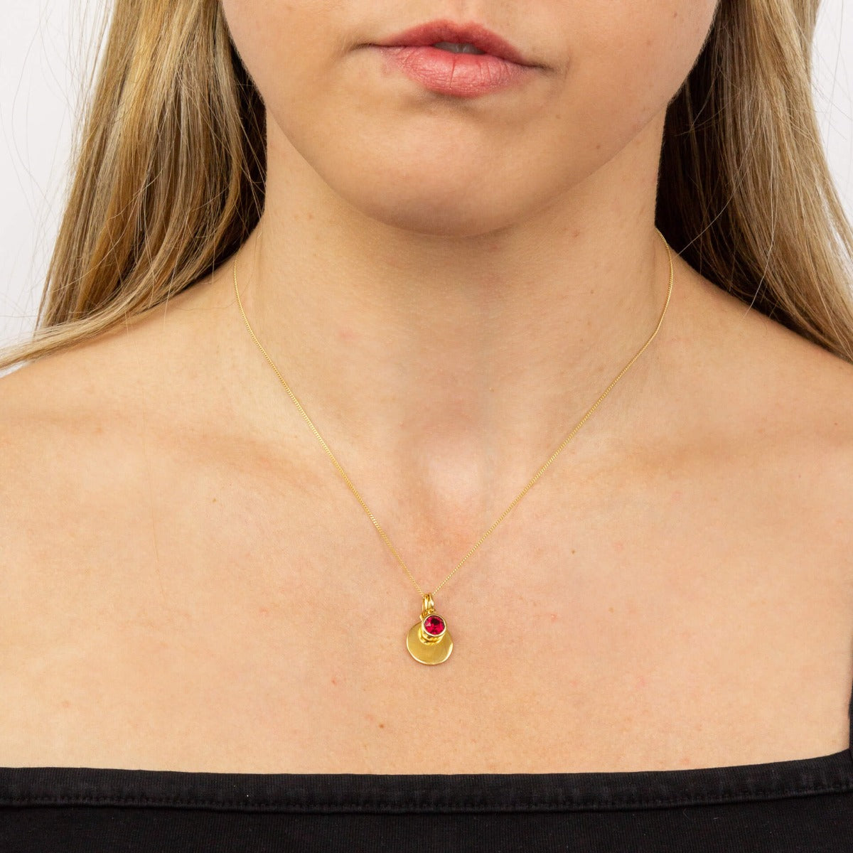 Crystal Birthstone Charm – Sterling Silver Pendant by Gecko Jewellery