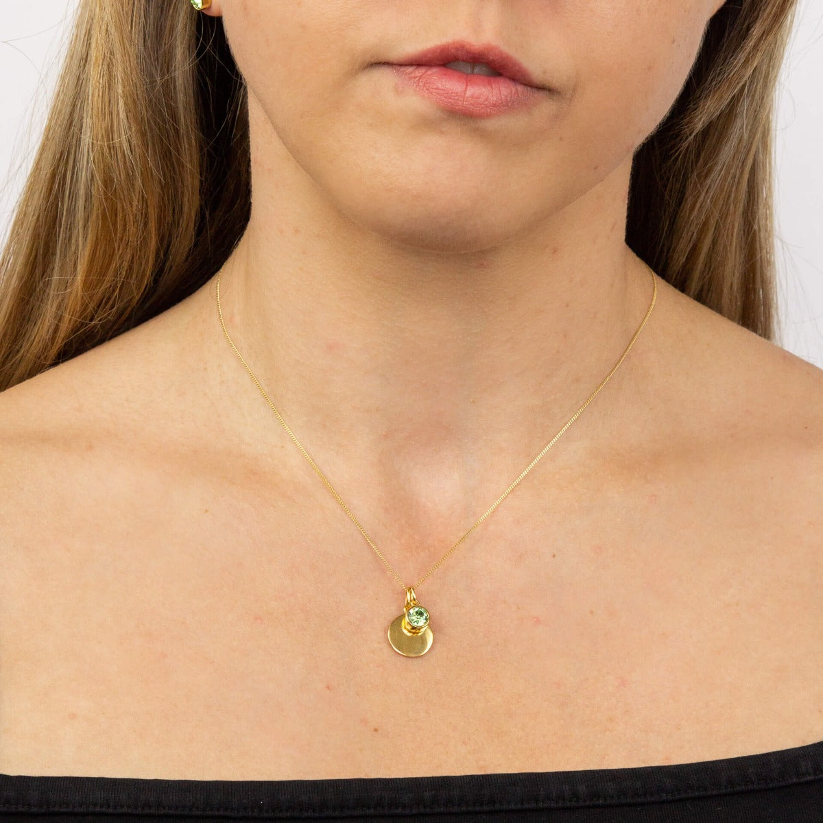Crystal Birthstone Charm – Sterling Silver Pendant by Gecko Jewellery
