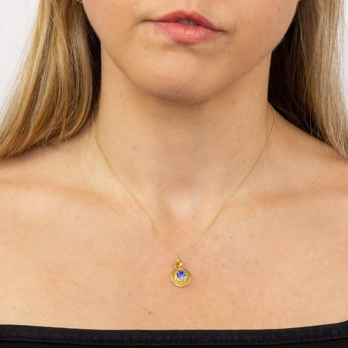 Crystal Birthstone Charm – Sterling Silver Pendant by Gecko Jewellery