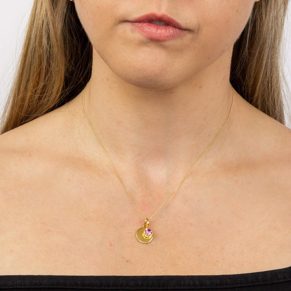 Crystal Birthstone Charm – Sterling Silver Pendant by Gecko Jewellery