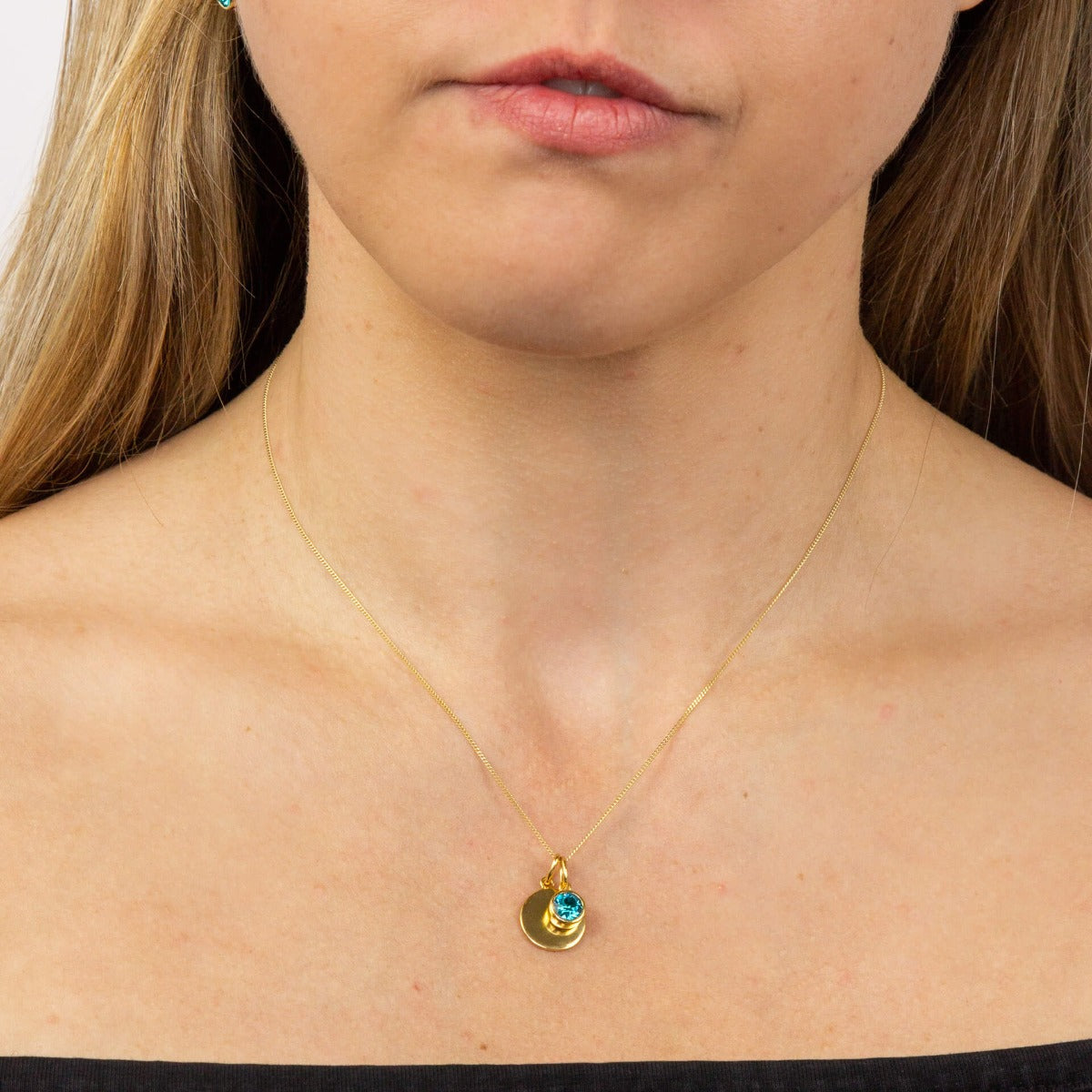 Crystal Birthstone Charm – Sterling Silver Pendant by Gecko Jewellery