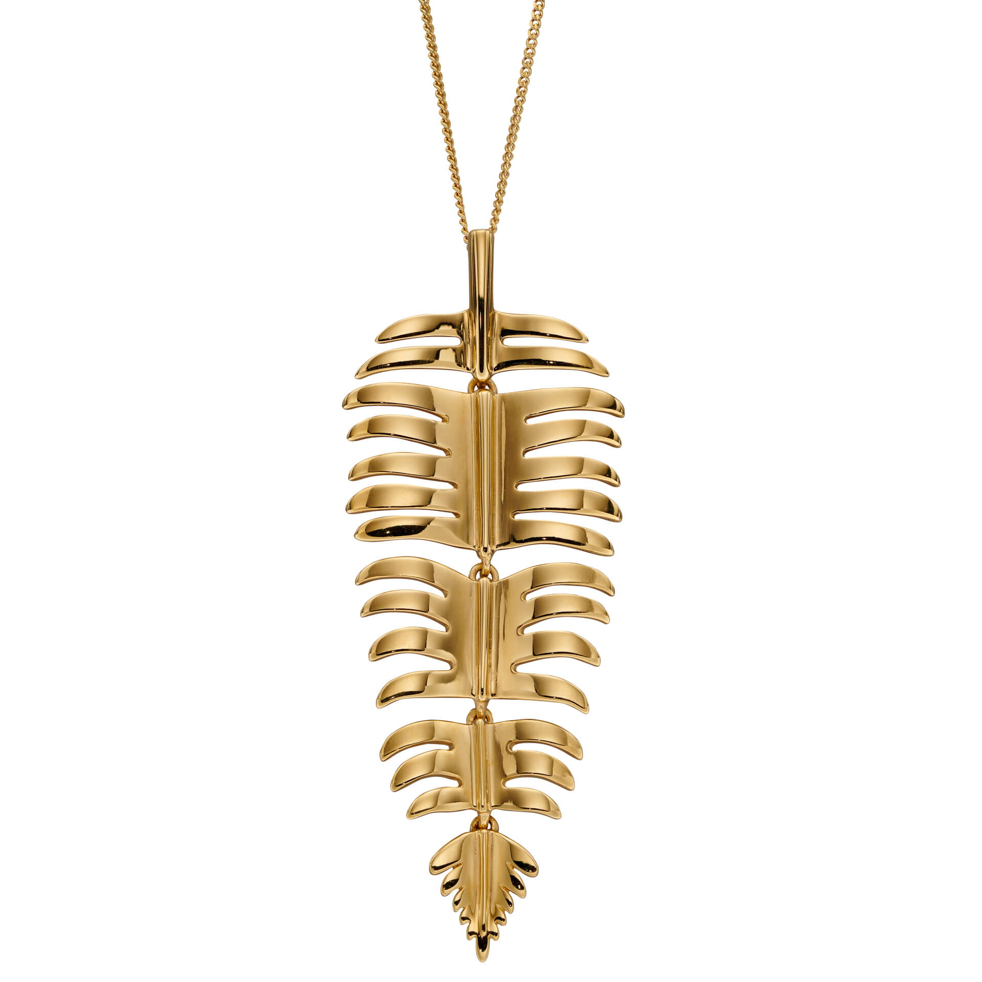 Gecko Jewellery Sterling Silver Palm Leaf Pendant - Tropical Style