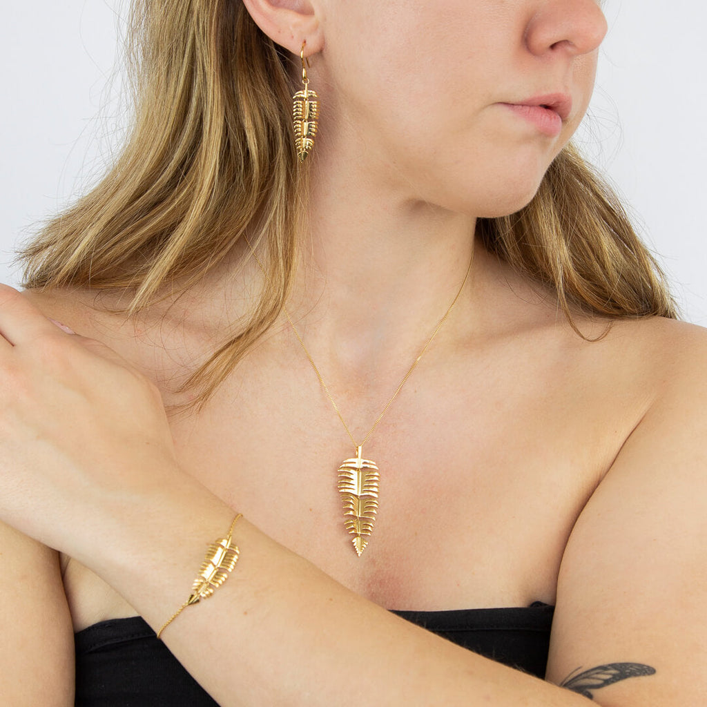 Gecko Jewellery Palm Leaf Bracelet – Sterling Silver Tropical Design