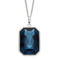 Gecko Jewellery Elongated Octagon Crystal Pendant in Sterling Silver