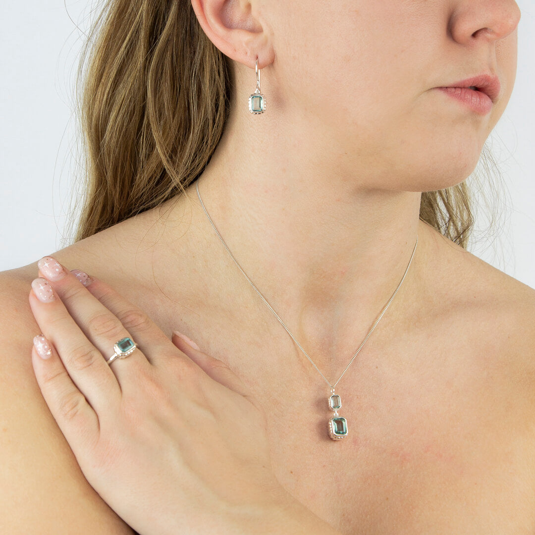 Gecko Jewellery Curved Surround Ring | Sterling Silver & Semi-Precious